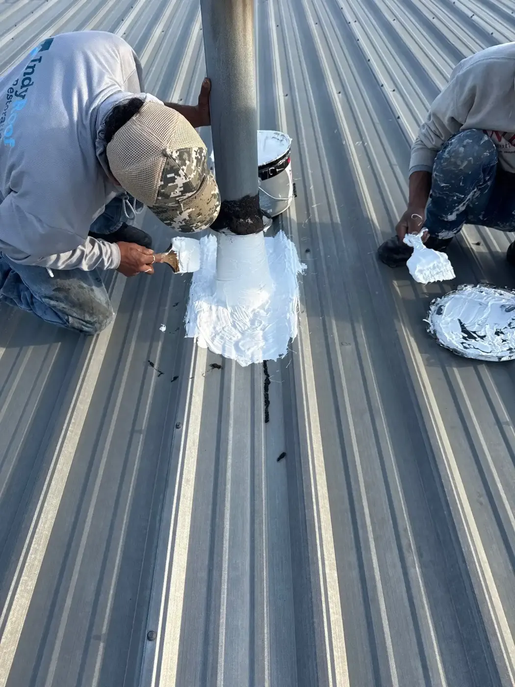Tarping and dry-in on a Valparaiso commercial roof
